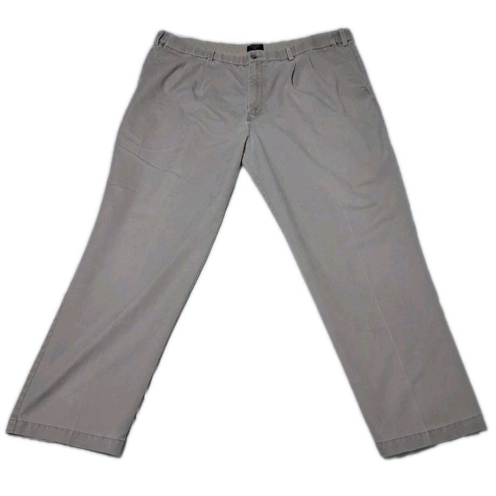 Dockers Dress Pants 44x30 Flat Front Relaxed Beige Khaki Good Condition